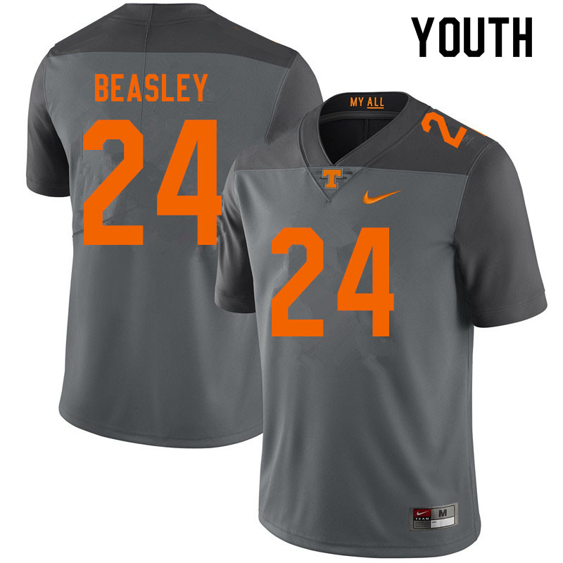Youth #24 Aaron Beasley Tennessee Volunteers College Football Jerseys Sale-Gray